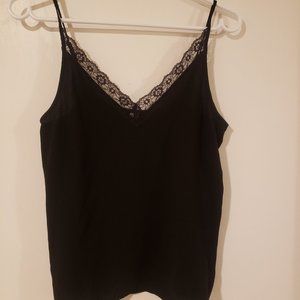 Black cami with lace detail